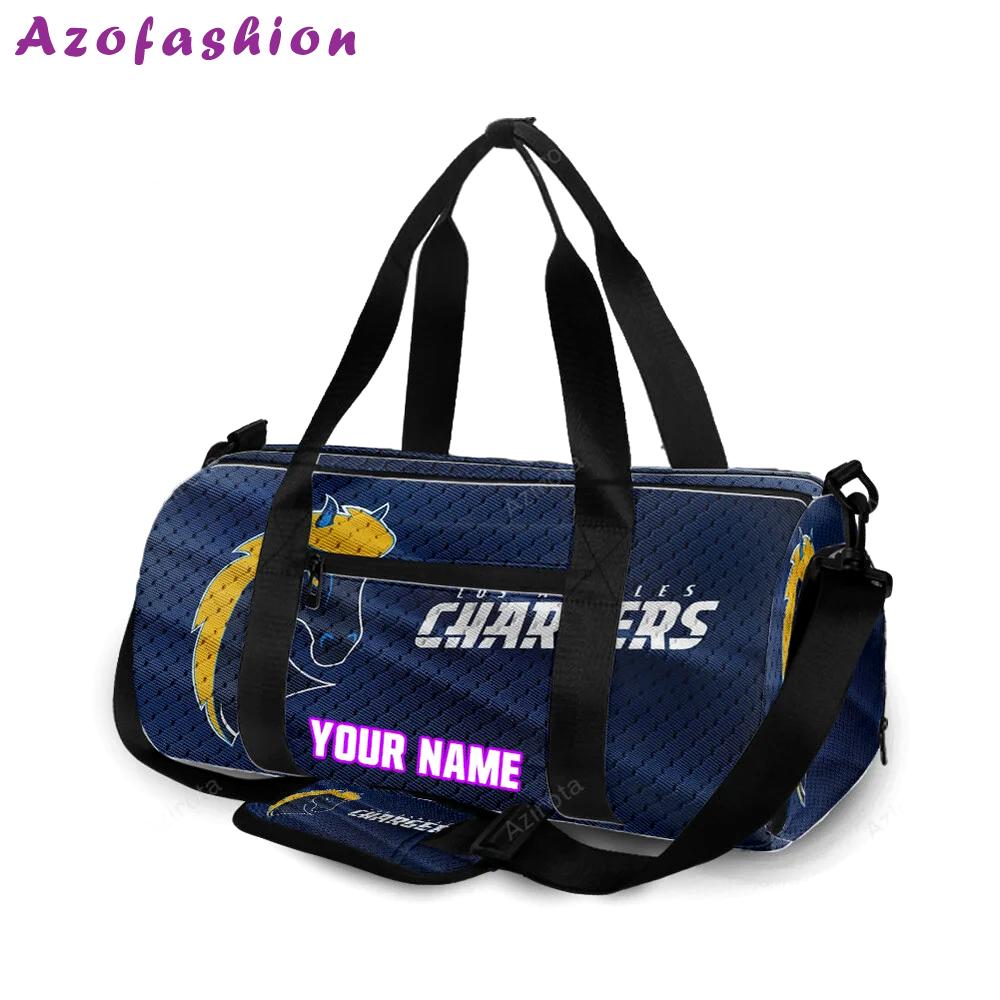 Los angeles chargers emblem v29 personalized name travel bag gym bag 728 Travel Bag