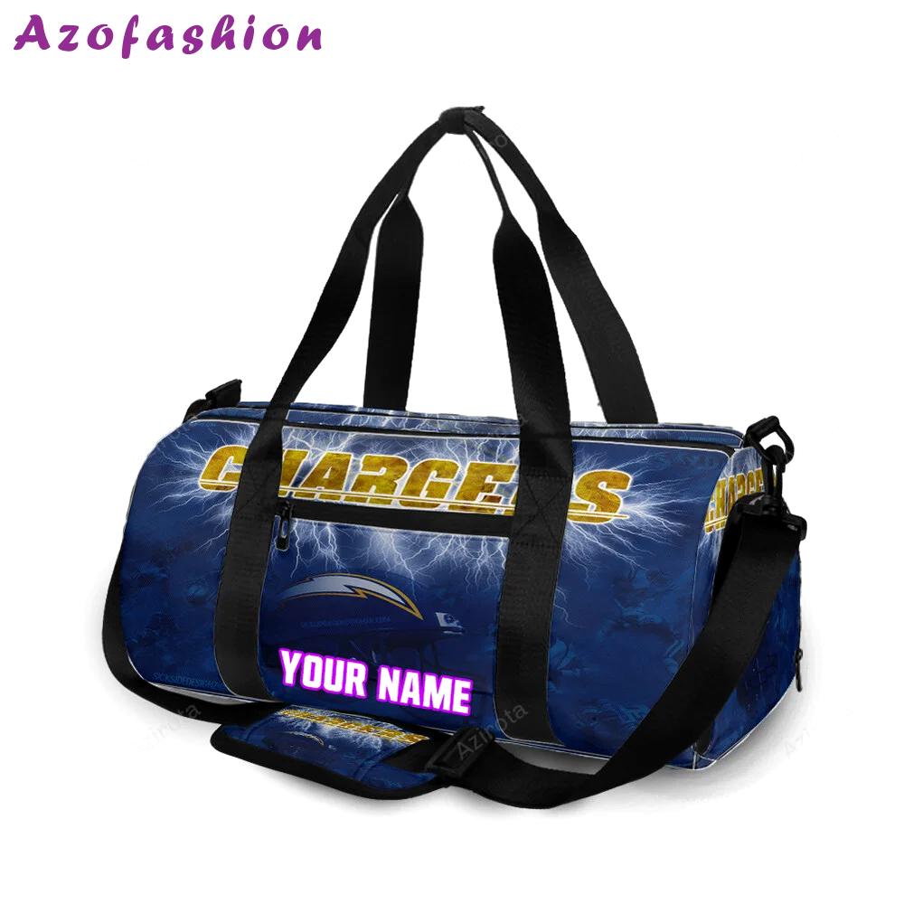 Los angeles chargers helmet emblem v13 personalized name travel bag gym bag 1051 Travel Bag