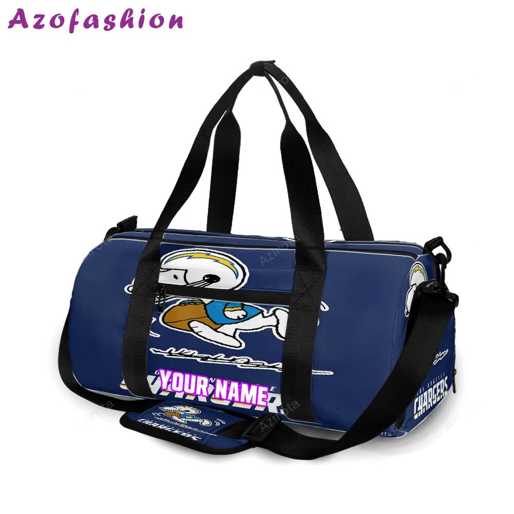Los angeles chargers snoopy v49 personalized name travel bag gym bag 1688 Travel Bag