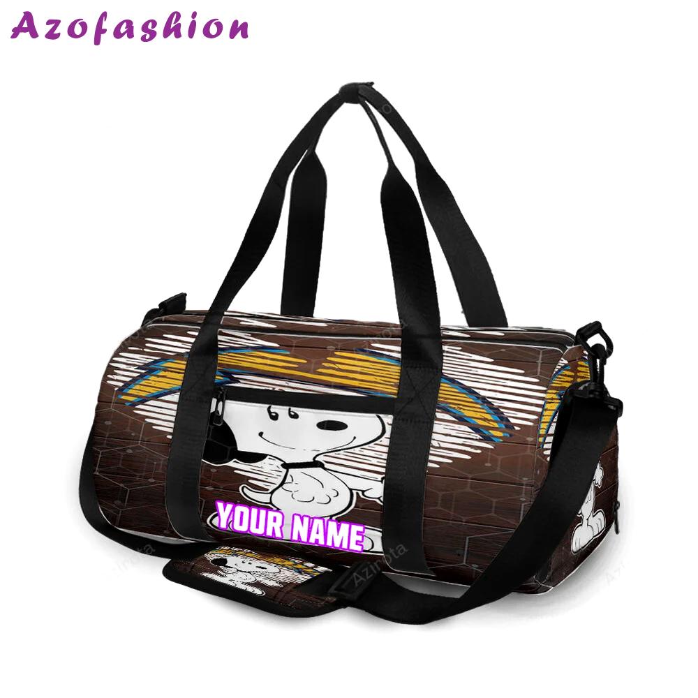 Los angeles chargers snoopy v51 personalized name travel bag gym bag 38 Travel Bag