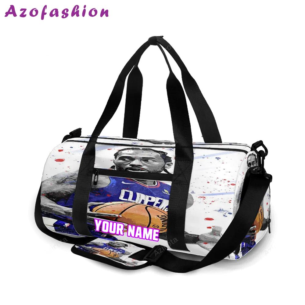 Los angeles clippers kawhi leonard 1 personalized name travel bag gym bag 1657 Travel Bag