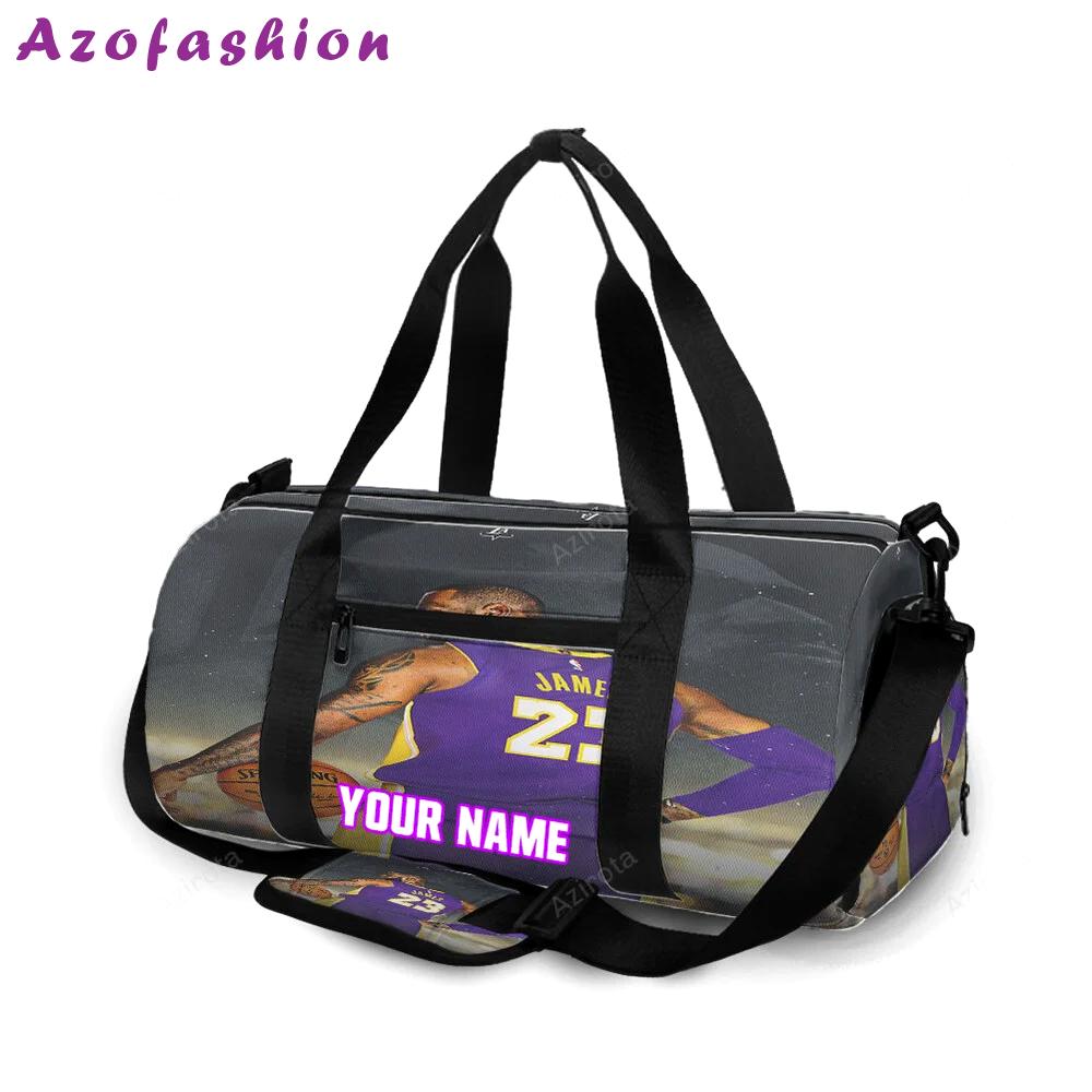 Los angeles lakers 23 lebron james v40 personalized name travel bag gym bag 1805 Travel Bag