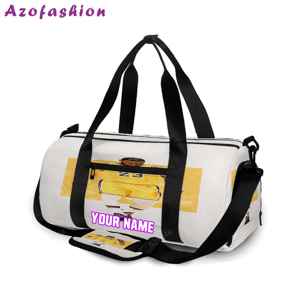 Los angeles lakers 23 lebron james v41 personalized name travel bag gym bag 79 Travel Bag