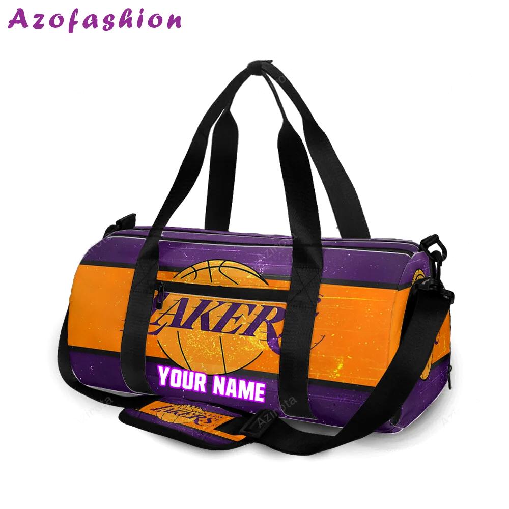 Los angeles lakers emblem v22 personalized name travel bag gym bag 256 Travel Bag