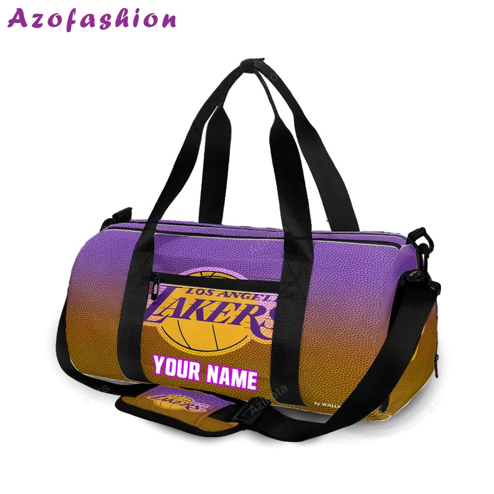 Los angeles lakers emblem v61 personalized name travel bag gym bag 1313 Travel Bag
