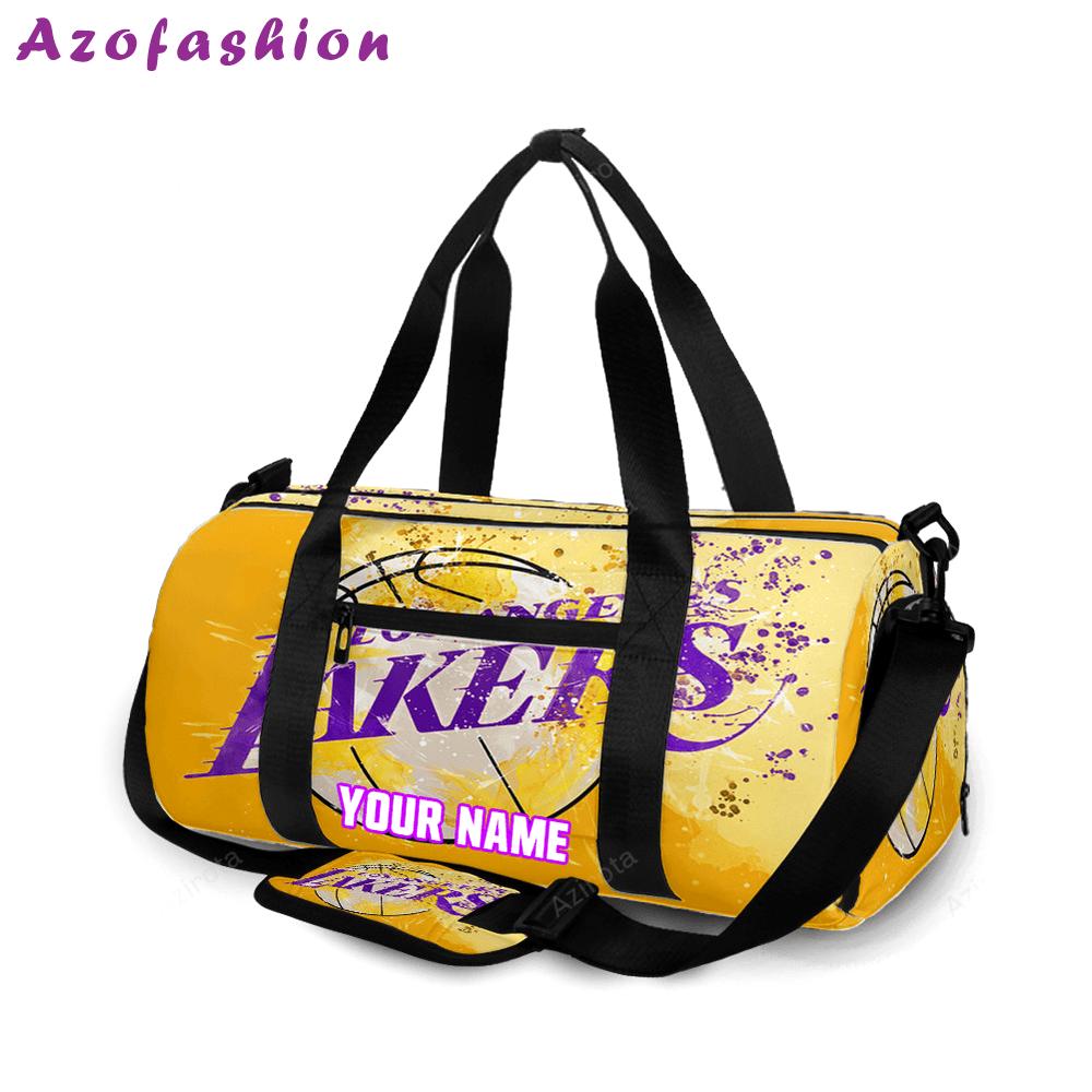 Los angeles lakers painting v1 personalized name travel bag gym bag 1811 Travel Bag