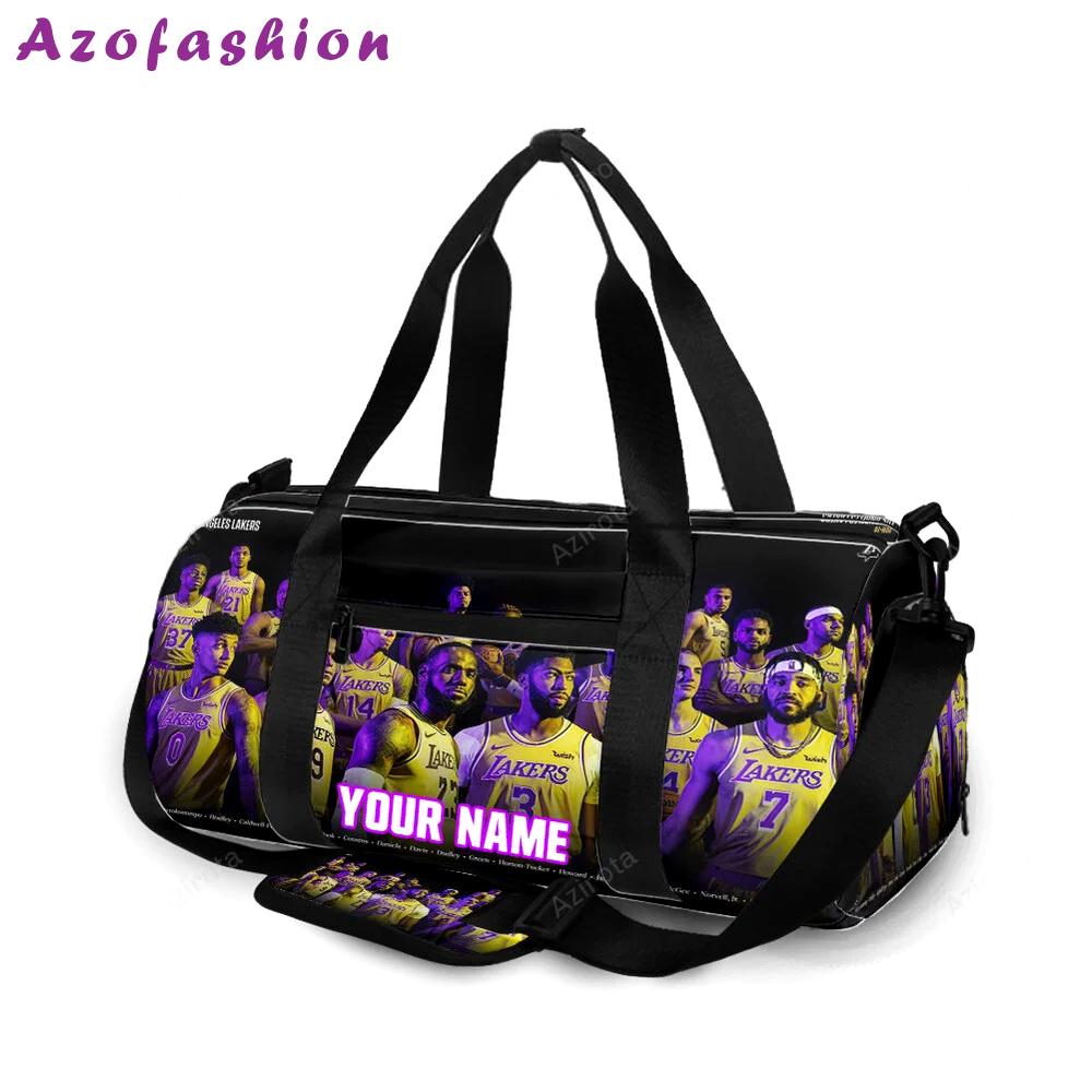 Los angeles lakers players v14 personalized name travel bag gym bag 72 Travel Bag