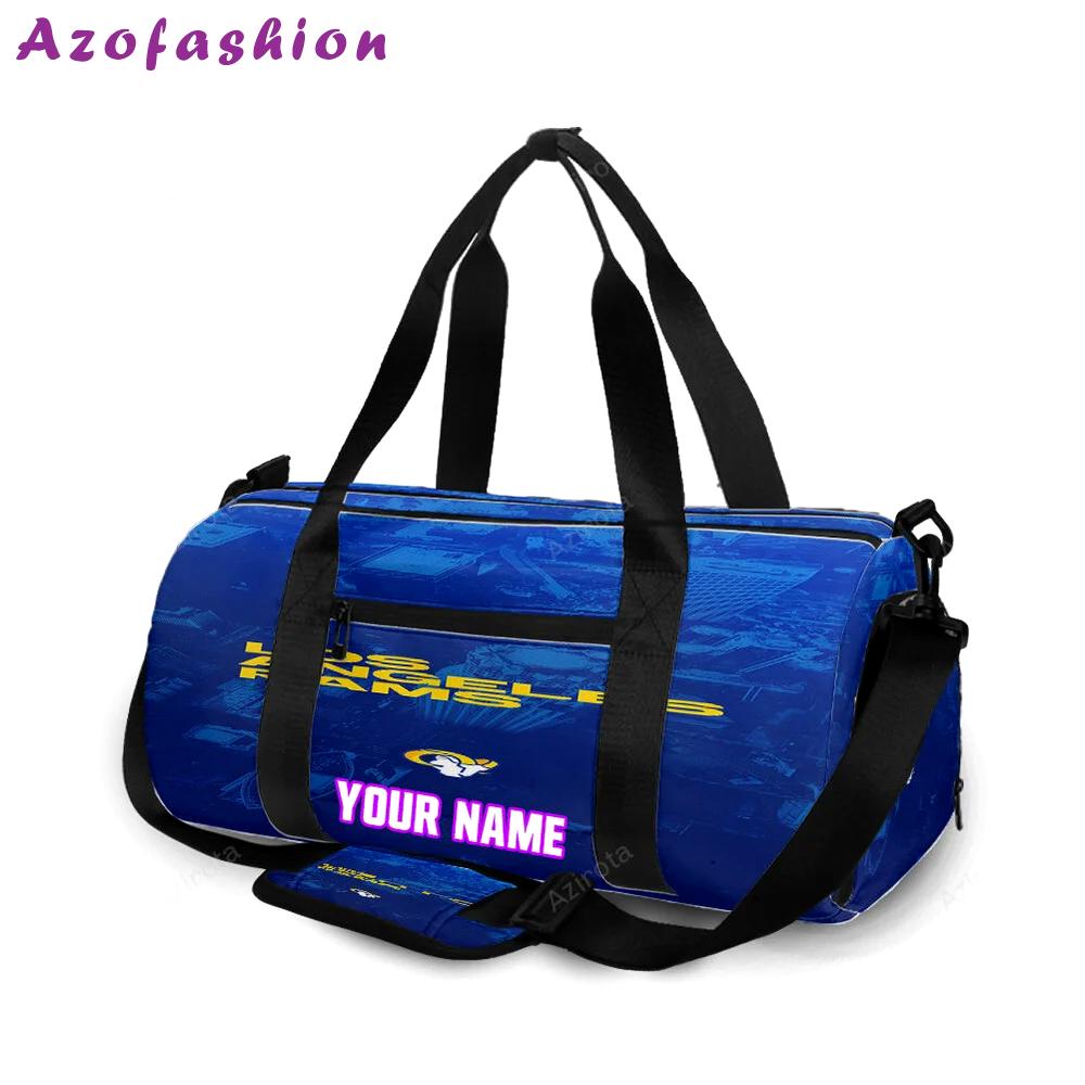 Los angeles rams city blue personalized name travel bag gym bag 606 Travel Bag