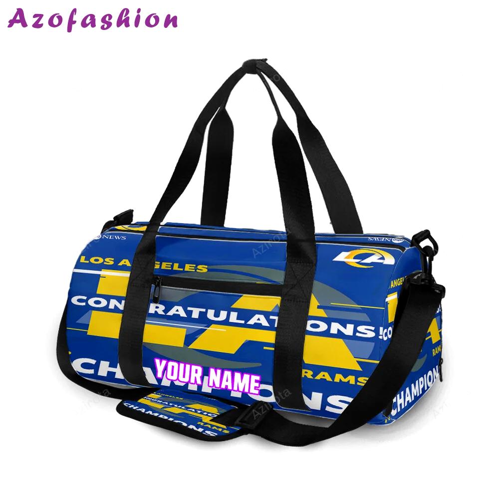 Los angeles rams congratulations blue personalized name travel bag gym bag 158 Travel Bag