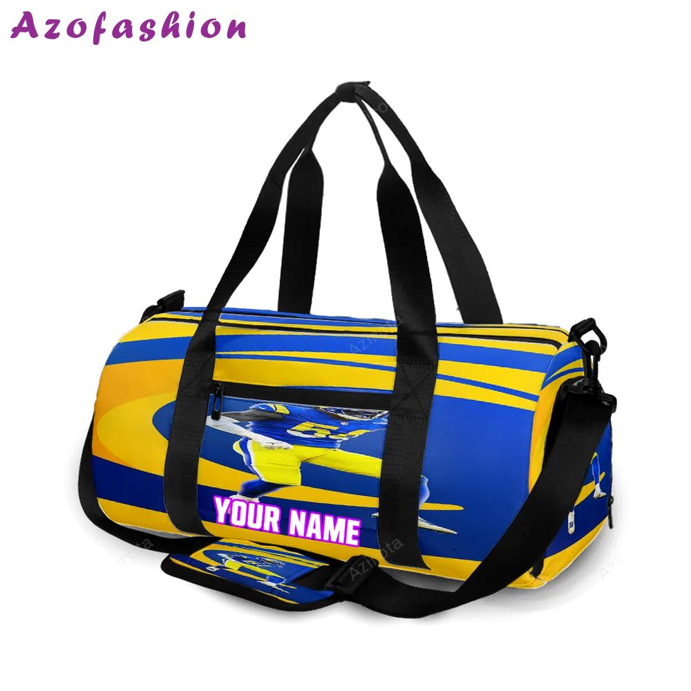 Los angeles rams leonard floyd1 personalized name travel bag gym bag 455 Travel Bag