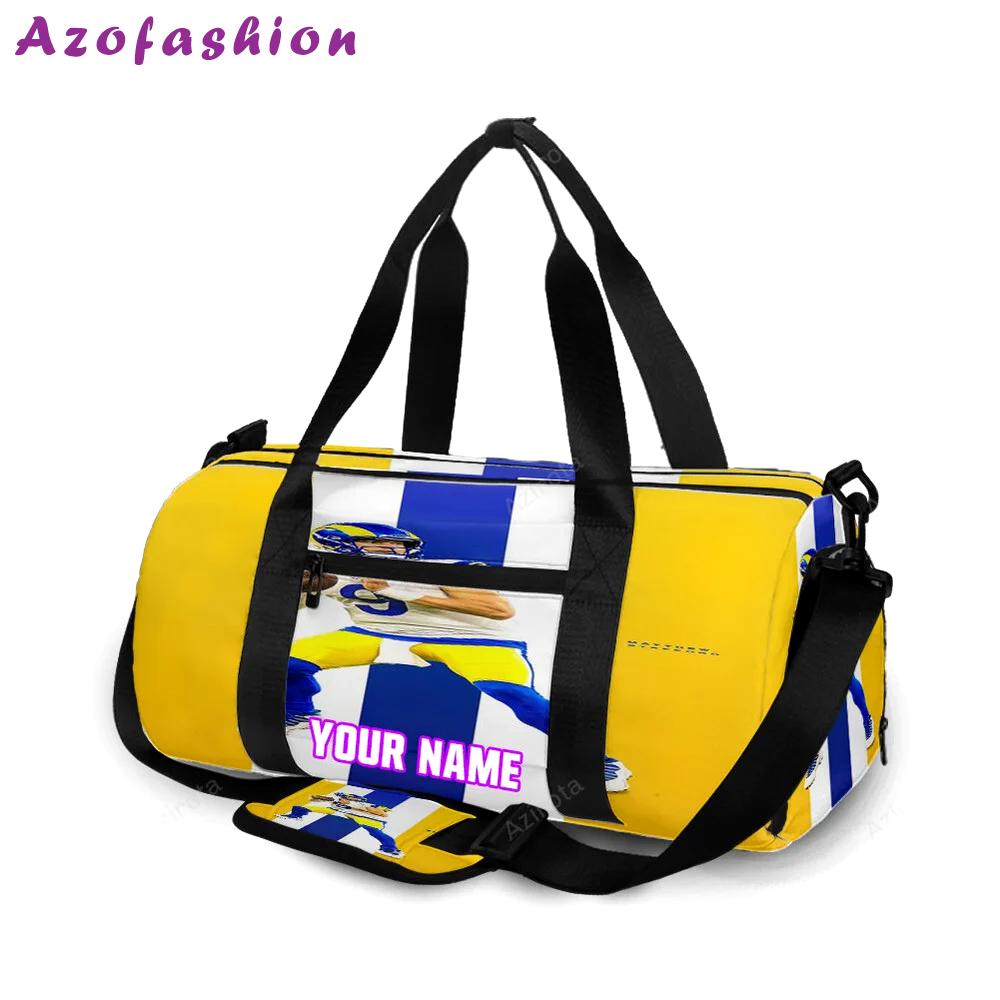 Los angeles rams matthew stafford1 personalized name travel bag gym bag 2099 Travel Bag