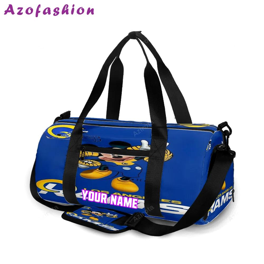 Los angeles rams mickey1 personalized name travel bag gym bag 461 Travel Bag