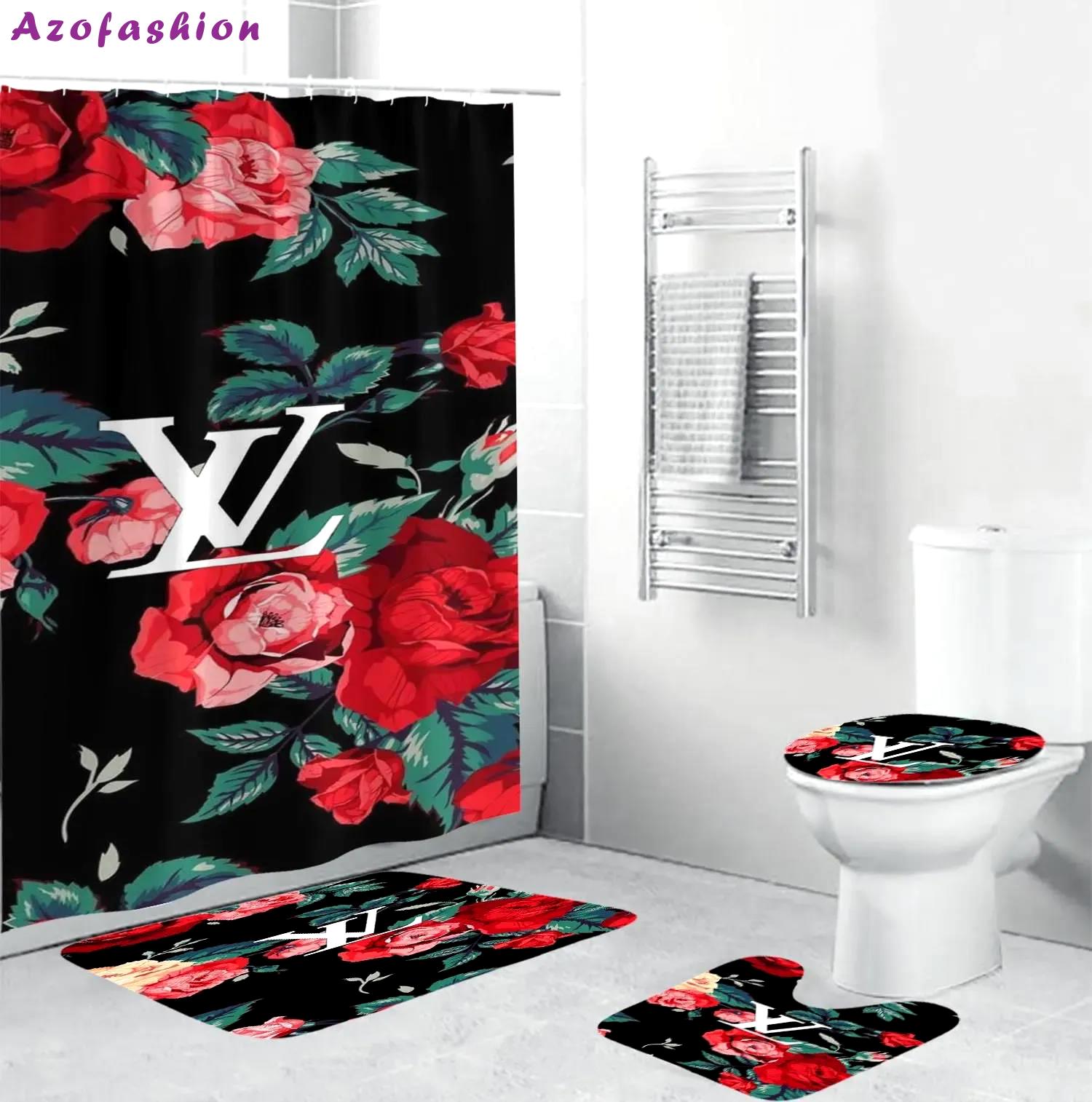 Louis vuitton bath mat luxury fashion brand bathroom sets hypebeast home decor Bathroom Set