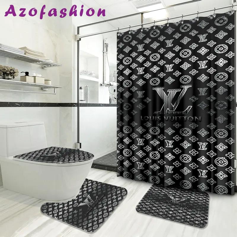 Louis vuitton bathroom set luxury shower curtain waterproof luxury brand with logo louis vuitton 49 310 Bathroom Set