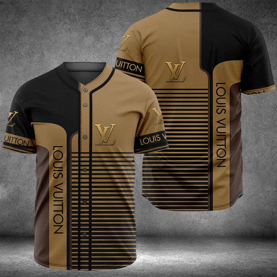 Louis vuitton brown baseball jersey shirt lv luxury clothing clothes sport for men women hot 2023 Baseball Jersey Shirt
