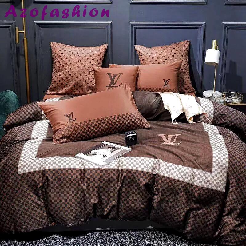 Louis vuitton brown louis vuitton lv logo type 1022 Bedding Sets bedspread sheets premium fashion brand luxury ideas duvet hyperbeast Bedroom covers blankets home decor bedclothes bed linen