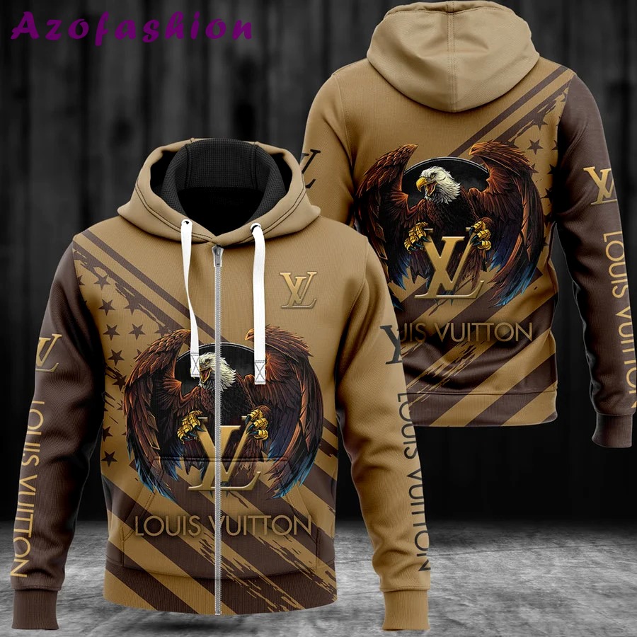 Louis vuitton eagle unisex hoodie hot 2023 foren womenvuxury brand clothing clothes outfit Zipper Hoodie 3D