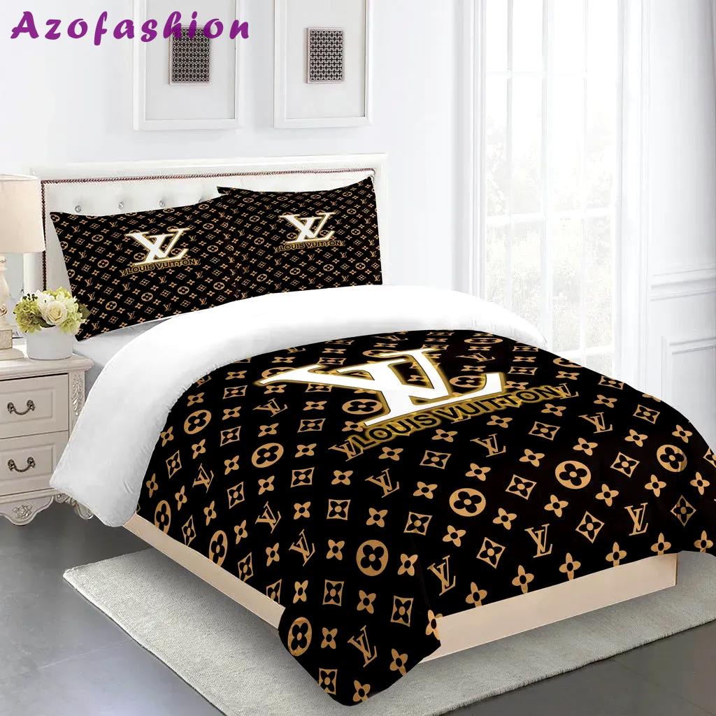 Louis vuitton fashion logo limited luxury brand bedding sets, bedroom decor , thanksgiving decorations for home 06 best luxury bed sets gift thankgivings and christmas Bedding Sets