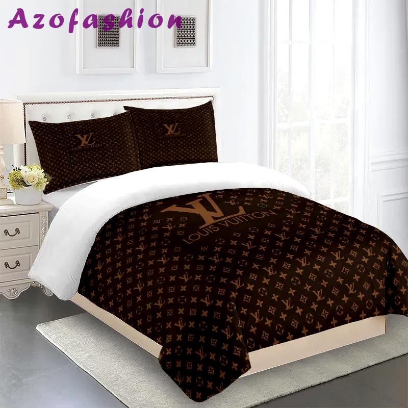 Louis vuitton fashion logo limited luxury brand bedding sets, bedroom decor , thanksgiving decorations for home 11 best luxury bed sets gift thankgivings and christmas Bedding Sets