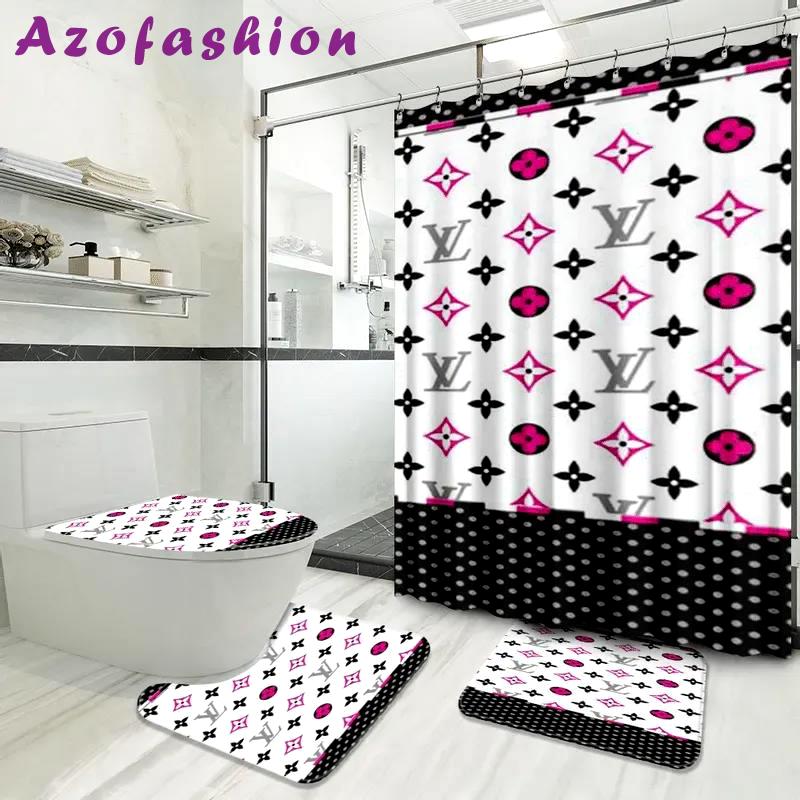 Louis vuitton fashion pink logo limited luxury brand white bathroom set home decor Bathroom Set