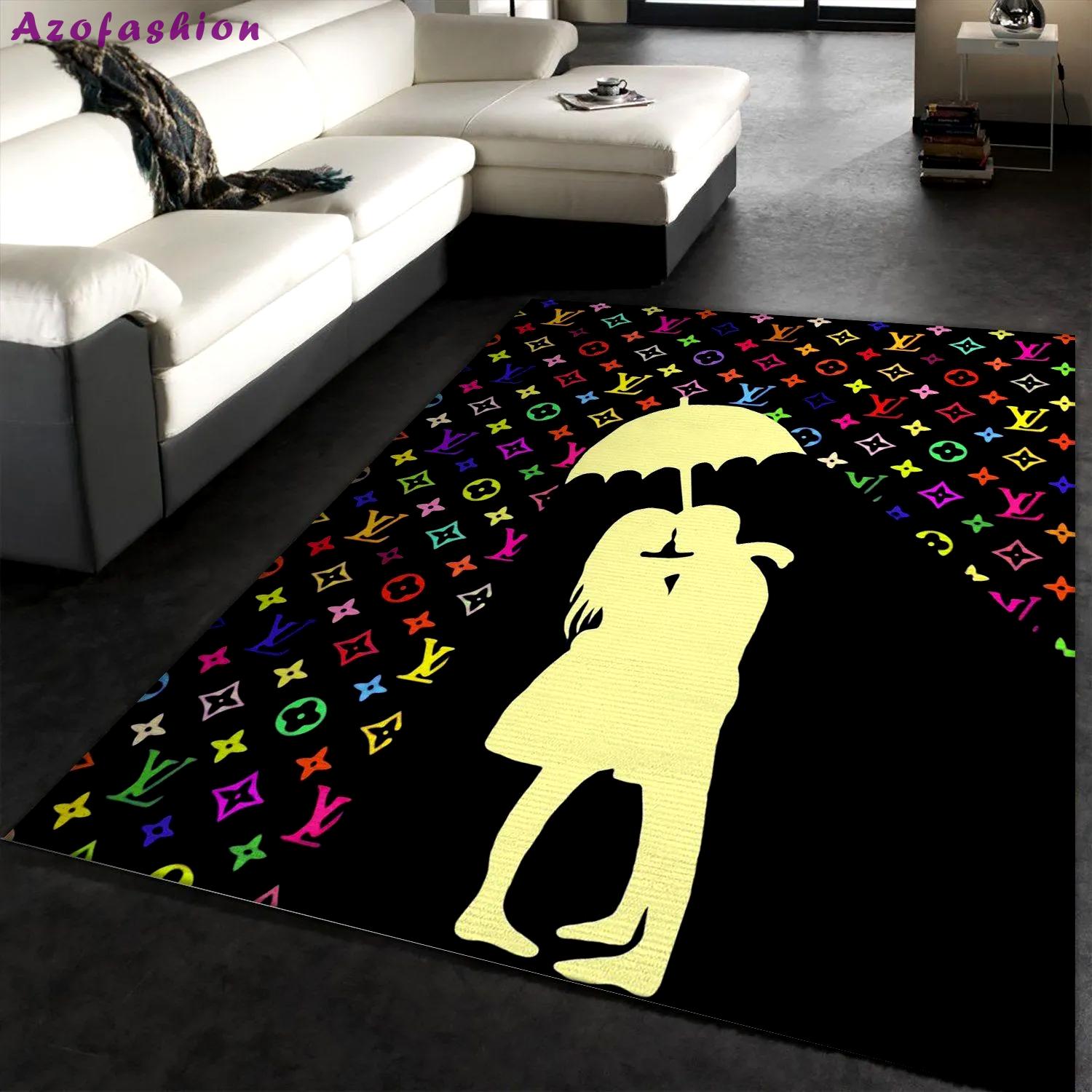 Louis vuitton logo type 166. Upgrade Your Living Room with Luxury Home Decor: Area Carpets, Floor Decor, Door Mats, and Hot Gift Items with style a High-End Fashion Brand Rectangle Rug