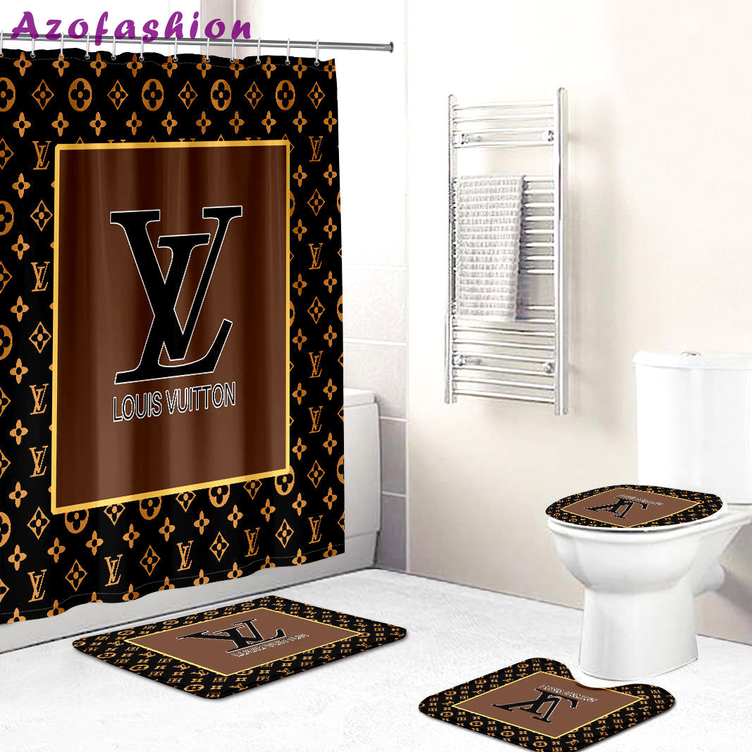 Louis vuitton lv brown bath mat luxury fashion brand home decor hypebeast bathroom sets Bathroom Set