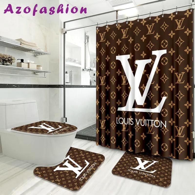 Louis vuitton lv louis vuitton bath mat luxury fashion brand bathroom sets home decor hypebeast Bathroom Set