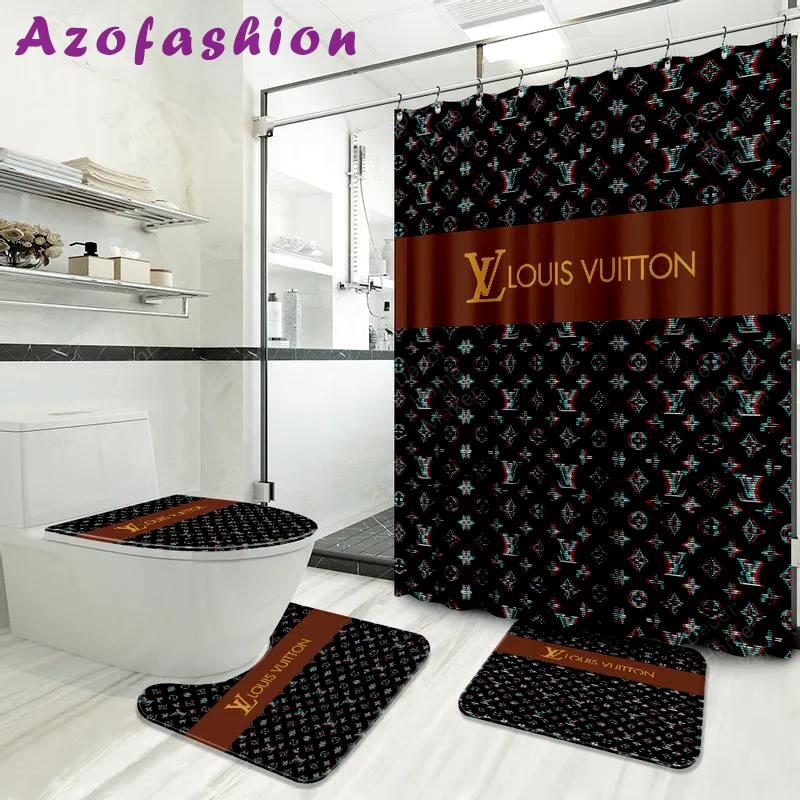 Louis vuitton lv louis vuitton bathroom set bath mat luxury fashion brand home decor hypebeast Bathroom Set