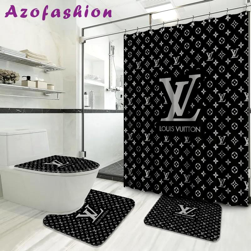 Louis vuitton lv louis vuitton bathroom set luxury fashion brand home decor bath mat hypebeast Bathroom Set