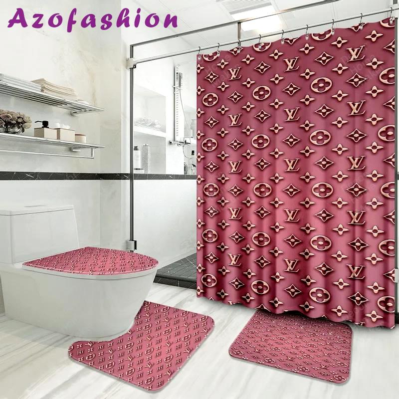 Louis vuitton lv louis vuitton bathroom sets luxury fashion brand home decor bath mat hypebeast Bathroom Set