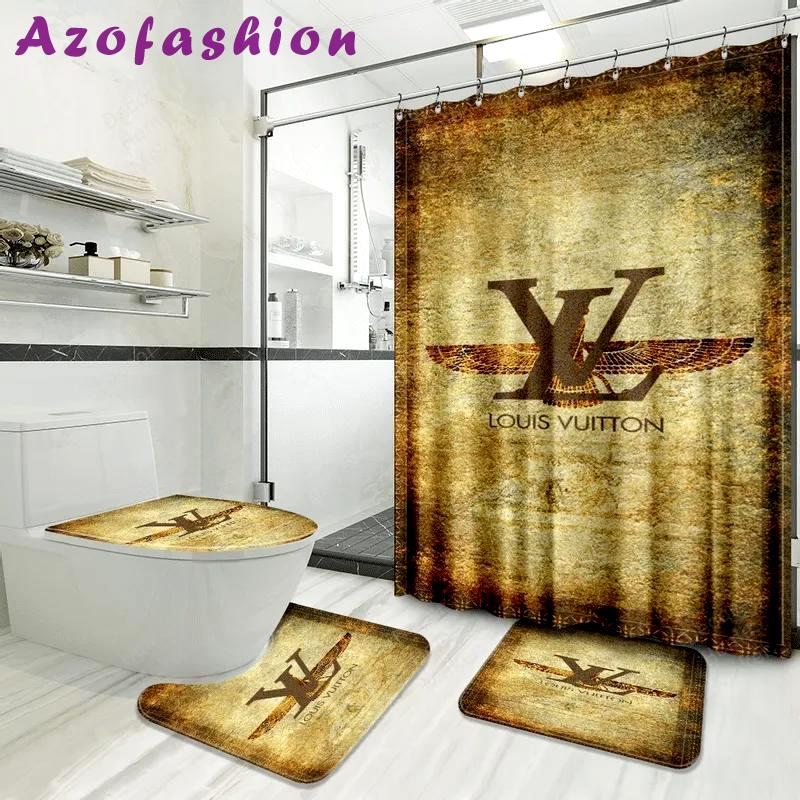 Louis vuitton lv louis vuitton luxury fashion brand home decor hypebeast bath mat bathroom sets Bathroom Set