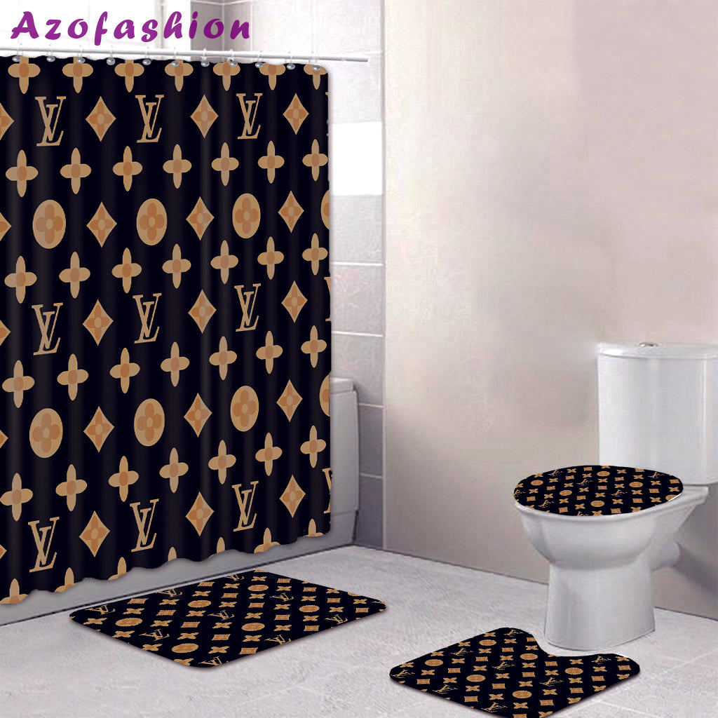 Louis vuitton lv monogram home decor bathroom sets luxury fashion brand bath mat hypebeast Bathroom Set