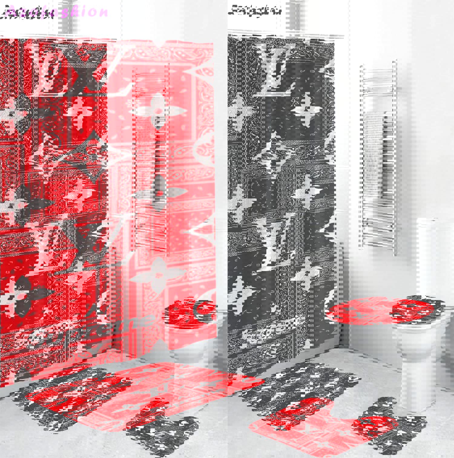 Louis vuitton lv supreme home decor luxury fashion brand bathroom sets bath mat hypebeast Bathroom Set