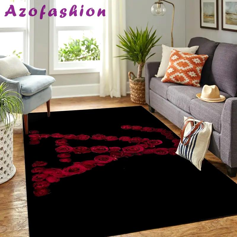 Louis vuitton roses logo type 656. Upgrade Your Living Room with Luxury Home Decor: Area Carpets, Floor Decor, Door Mats, and Hot Gift Items with style a High-End Fashion Brand Rectangle Rug