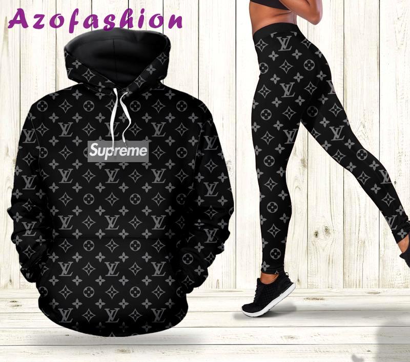 Louis vuitton supreme hoodie leggings luxury brand lv clothing clothes outfit for women 123 hcst 78 Hoodie Leggings Set