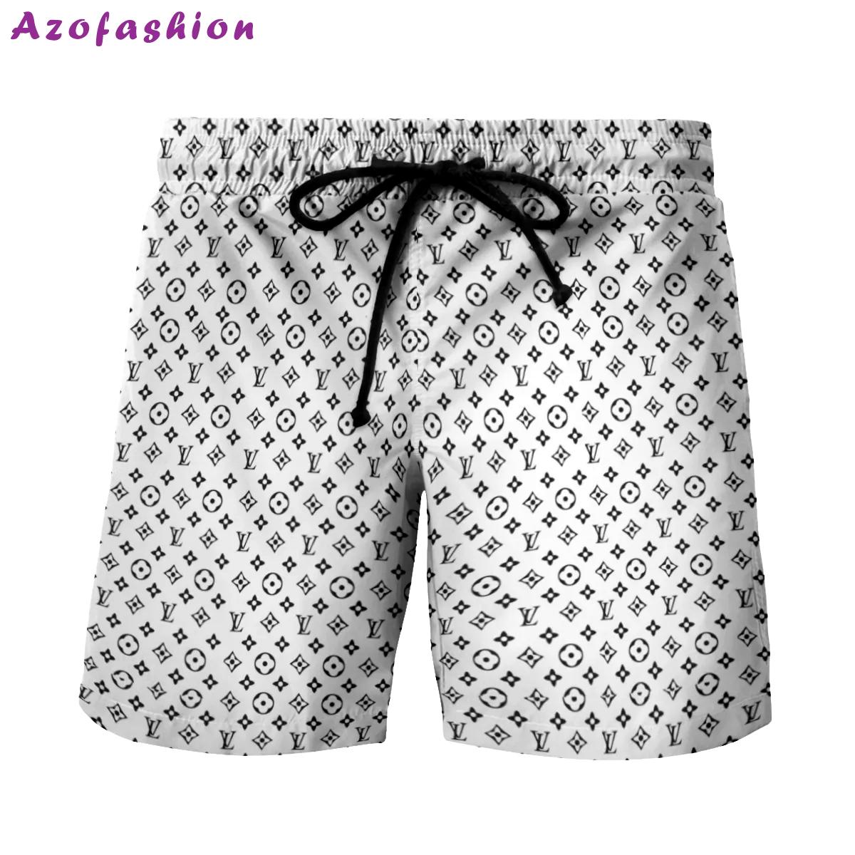 Louis vuitton white black logo pattern beach shorts swim trunks luxury summer outfit trending 2023 28 Shorts For Ment