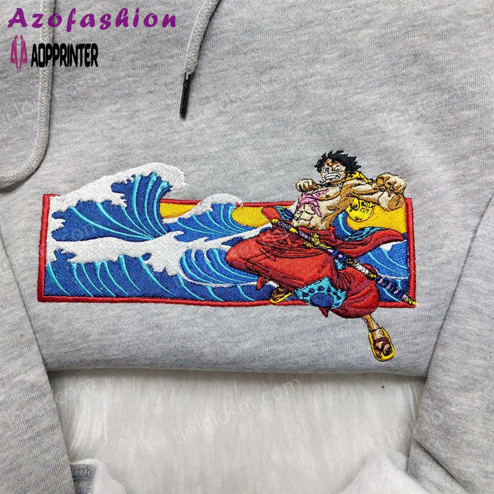 Luffy embroidered shirt one piece sweatshirt & anime hoodie: top-quality embroidered apparel! Embroidered Shirt