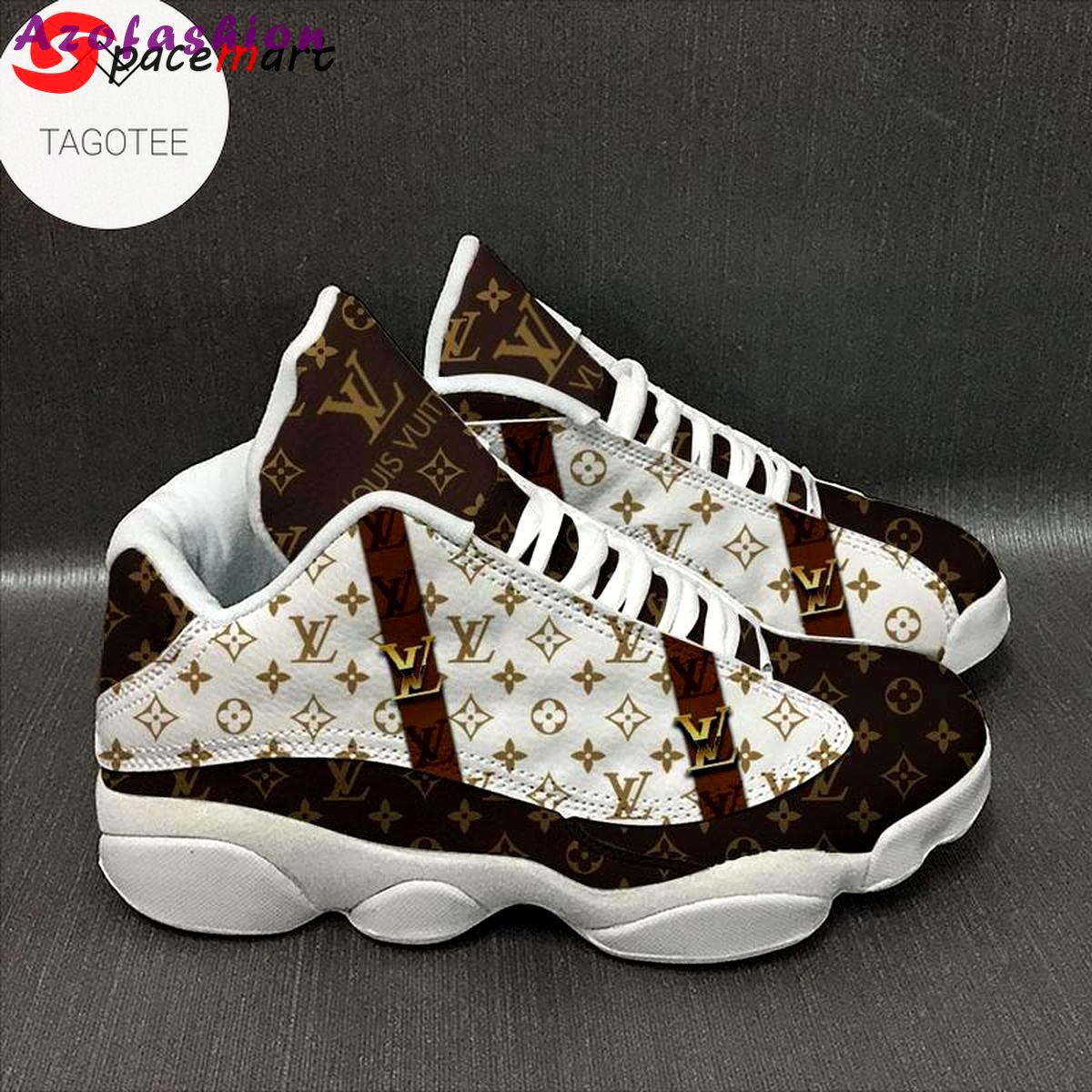 Luxury louis vuitton lv air jordan 13 sneakers shoes brown... Air Jordan 13
