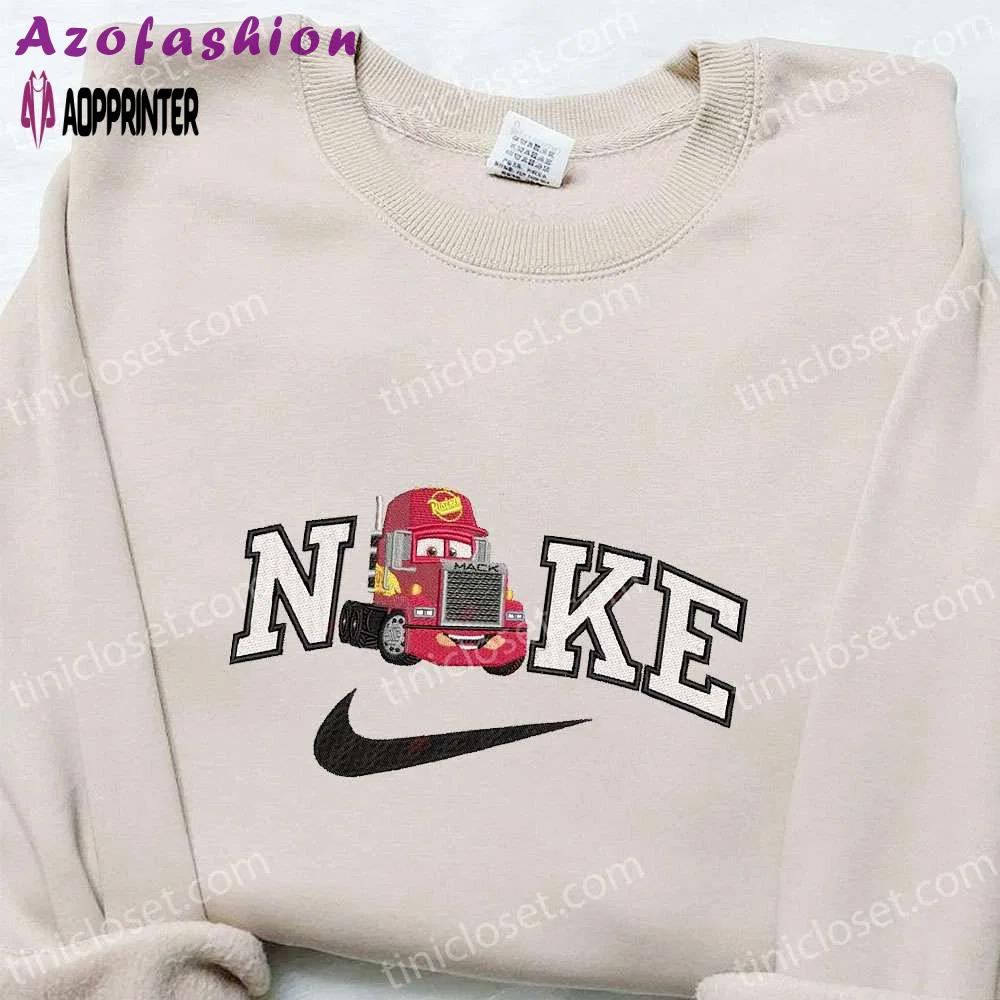 Mack truck x nike cartoon embroidered sweatshirt & disney characters t-shirt: best family gift ideas Embroidered Shirt