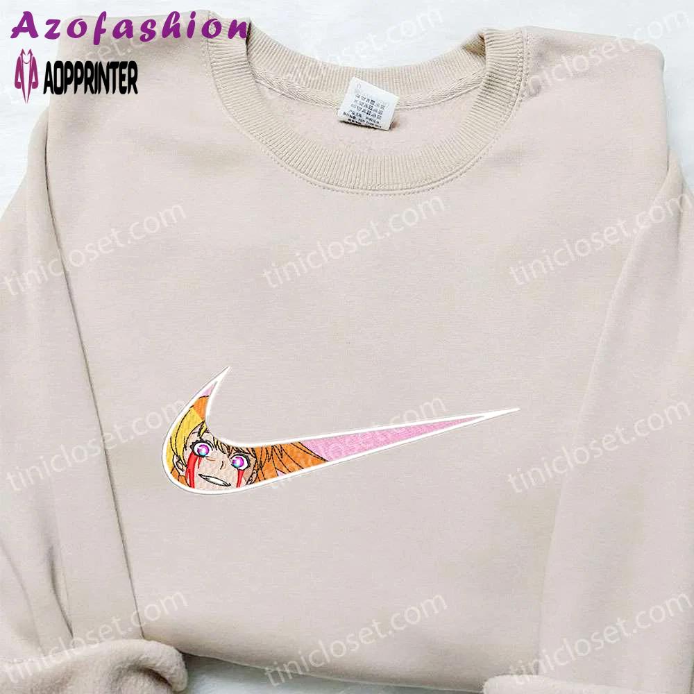 Mao amatsuka x nike swoosh anime embroidered shirt – unique gj-bu & nike inspired design Embroidered Shirt