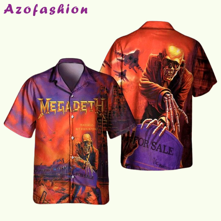 Megadeth peace sells but whos buying 1986 unisex hawaiian shirt Hawaii Shirt Shorts & Flip Flops
