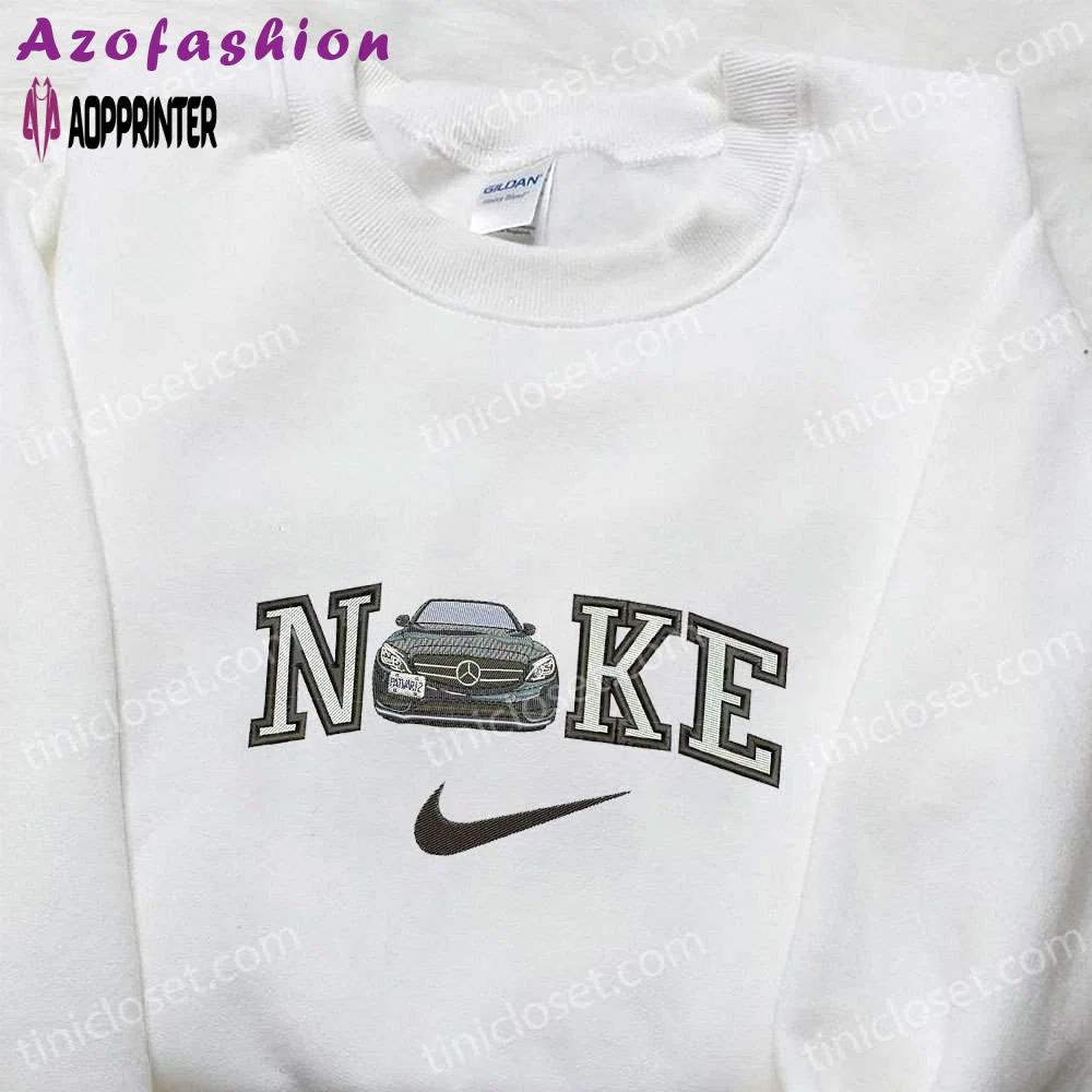 Mercedez x nike embroidered hoodie & transportation shirt – nike inspired apparel Embroidered Shirt