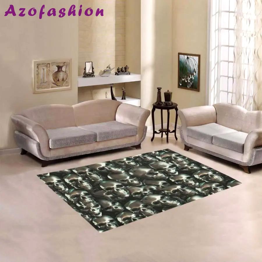 Metal skull area rug living room rug home decor home decor bedroom living room decor Rectangle Rug
