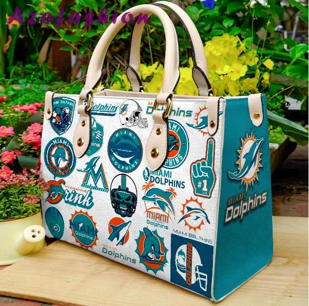 Miami dolphins 1 leather handbag gift for women 4272 Women Leather Hand Bag