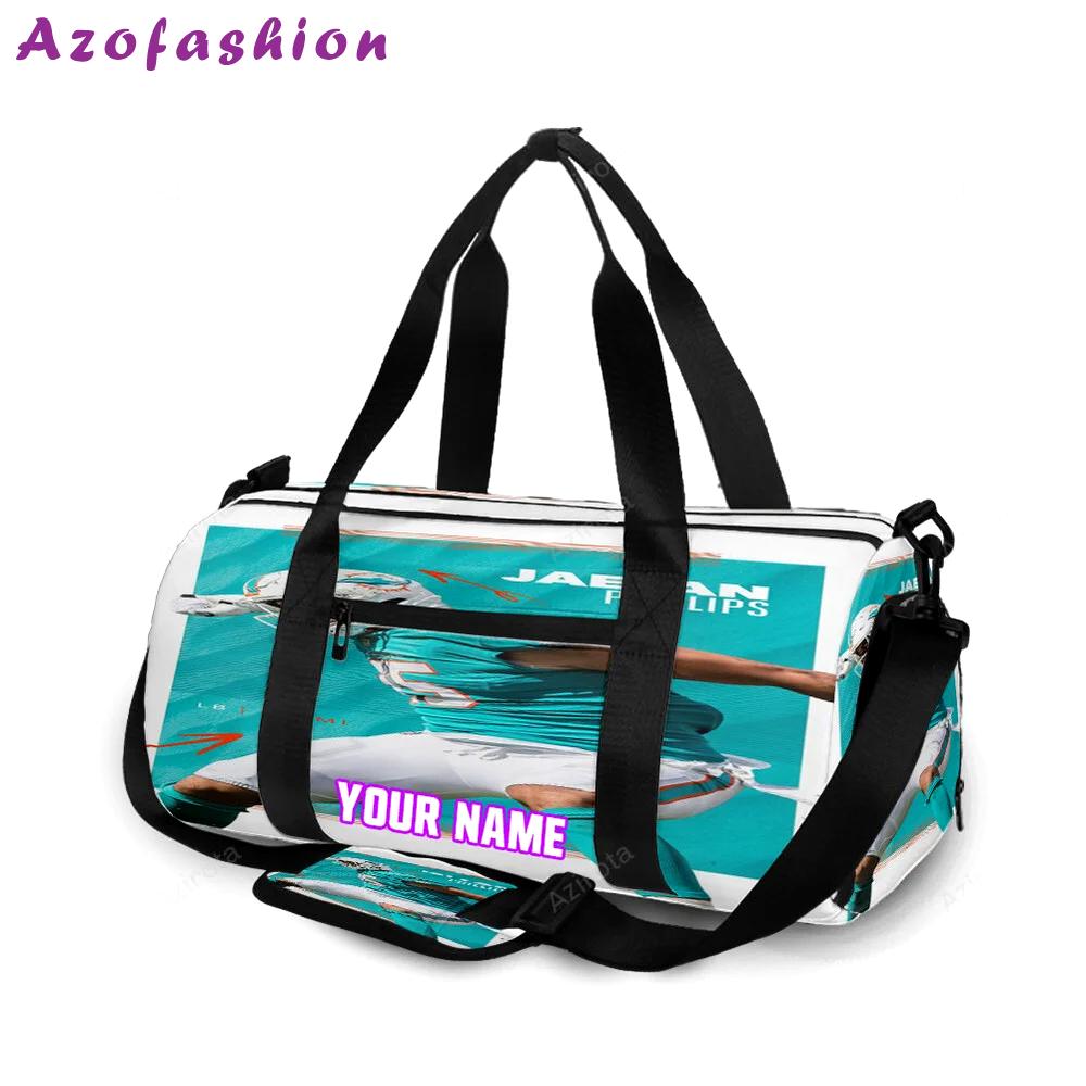 Miami dolphins jaelan phillips1 personalized name travel bag gym bag 1428 Travel Bag