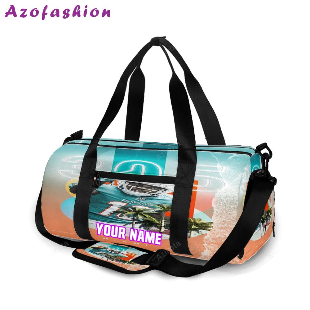 Miami dolphins jakeem grant2 personalized name travel bag gym bag 821 Travel Bag