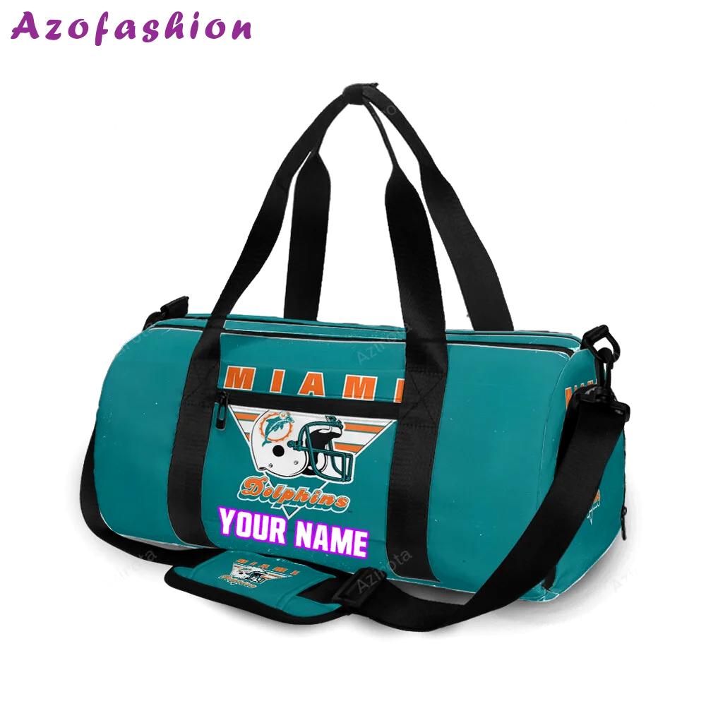 Miami dolphins logo 11 personalized name travel bag gym bag 980 Travel Bag
