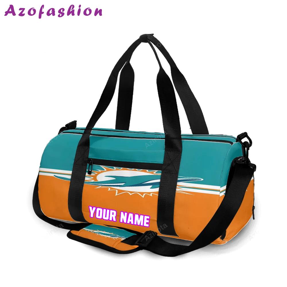 Miami dolphins logo 5 personalized name travel bag gym bag 567 Travel Bag