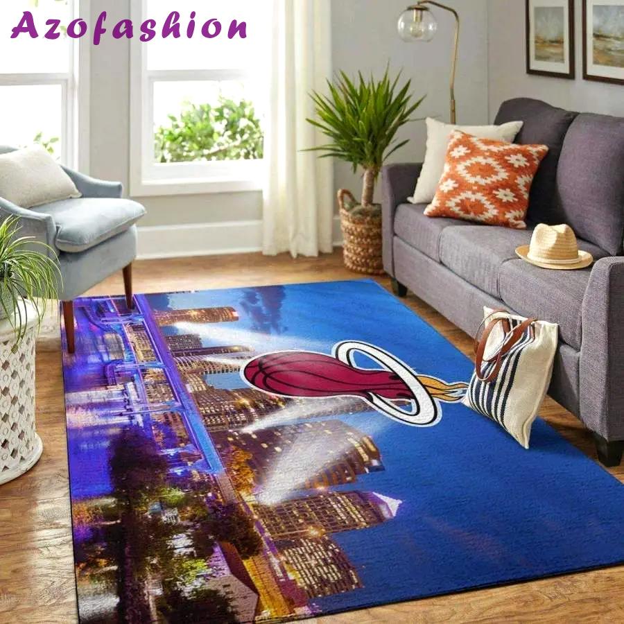Miami heat nba basketball rug living room rug home decor room carpet sport Rectangle Rug