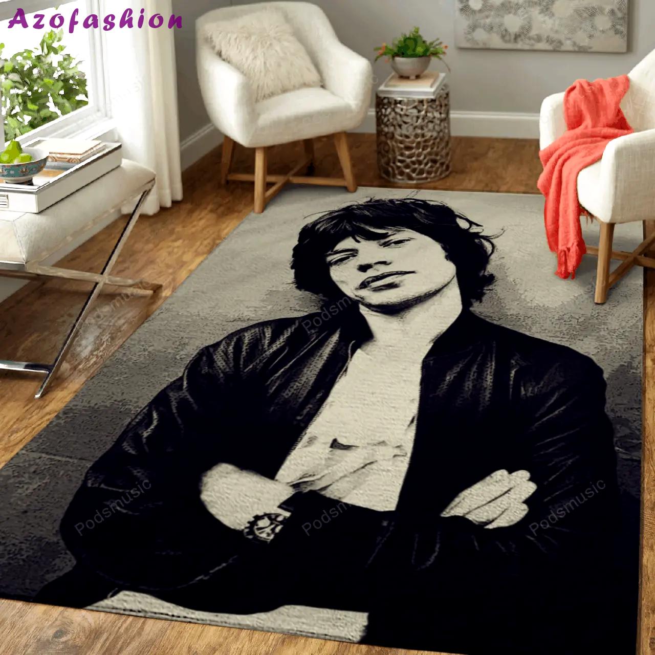 Mick jagger 20 music artist art for fans area rug living room carpet rug regtangle carpet floor decor home decor Rectangle Rug